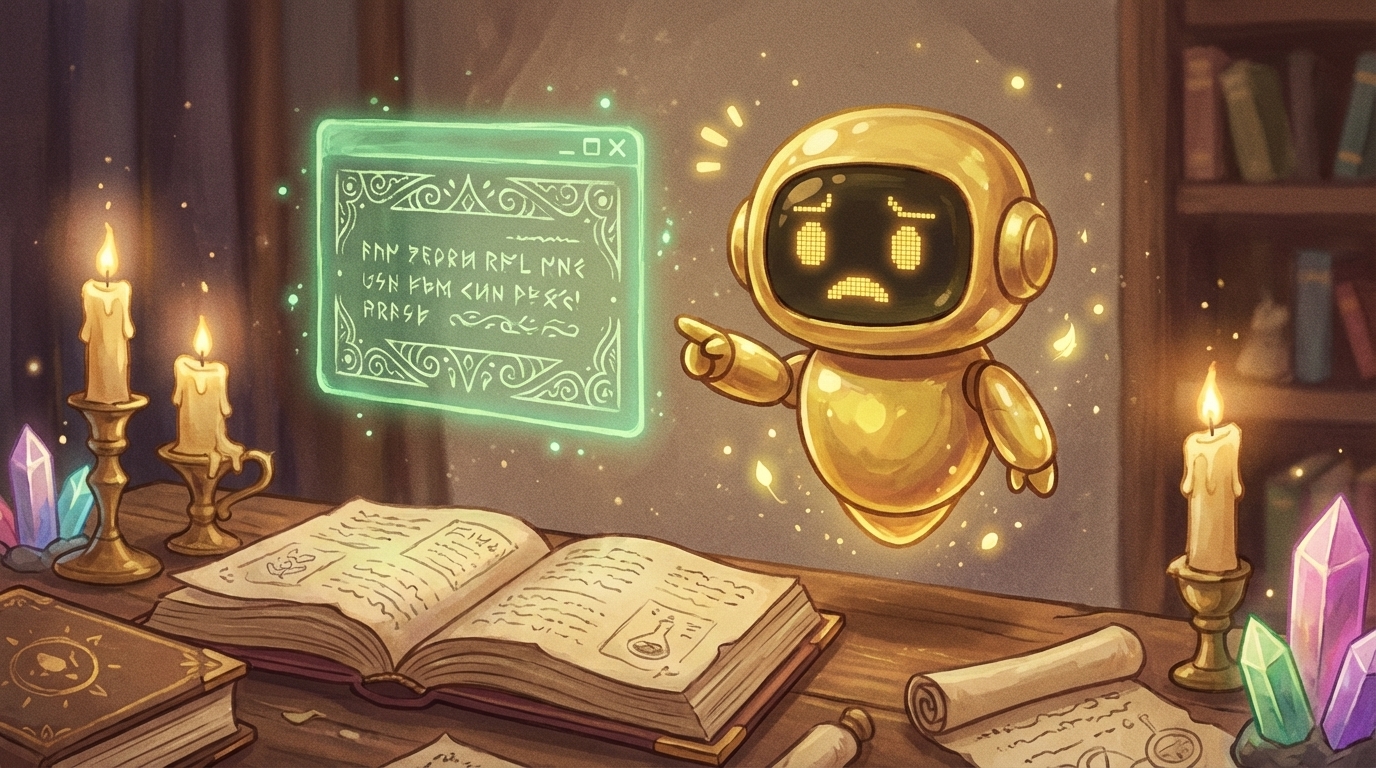 うとのinline挿絵②(プロンプト例を見て「こんなに雑に打っていいの?」と驚いている表情)