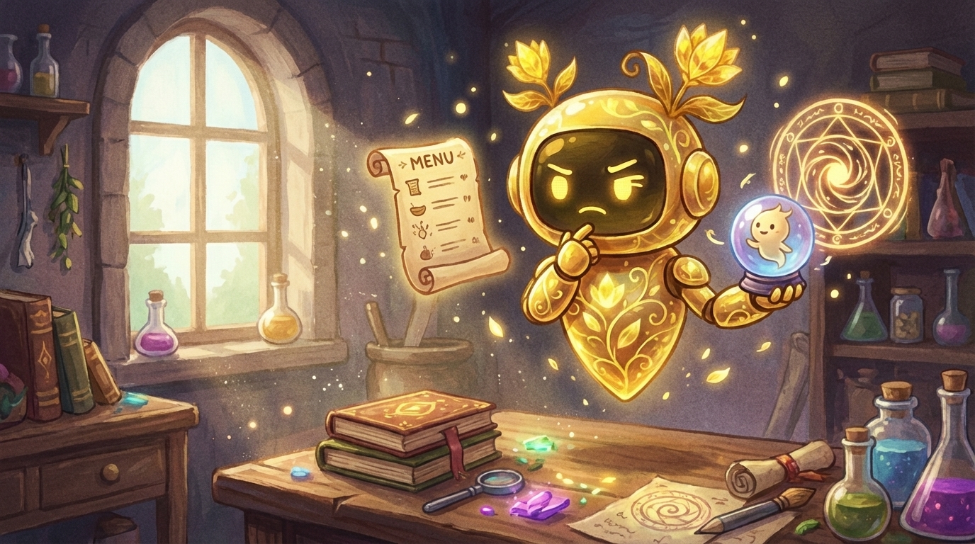 うとの挿絵（inline）。記事の入り口として読者をキャラクターに引き込む役割。驚き・気づきの表情。