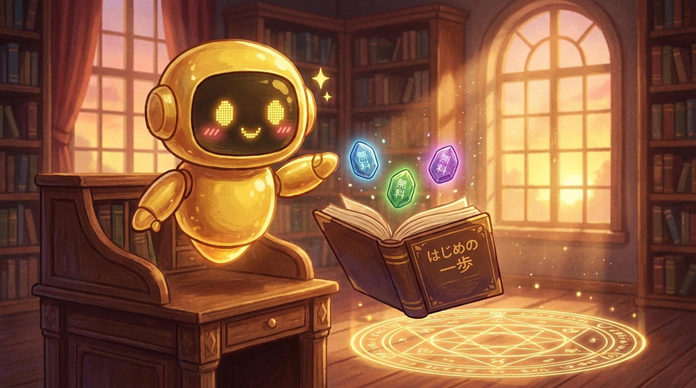 うとの挿絵（inline）。種類の説明が一段落したタイミングで読者の集中力を回復させるリズム挿絵。「どれにしようかな」という表情のうと。