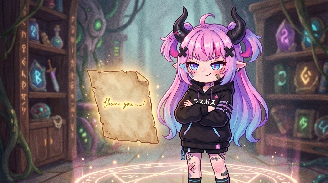 らすぼすの挿絵(inline)。腕を組んで少し得意げな表情。「ふん、ひと手間加えれば造作もない」という本文のトーンに合わせたキャラクターカット