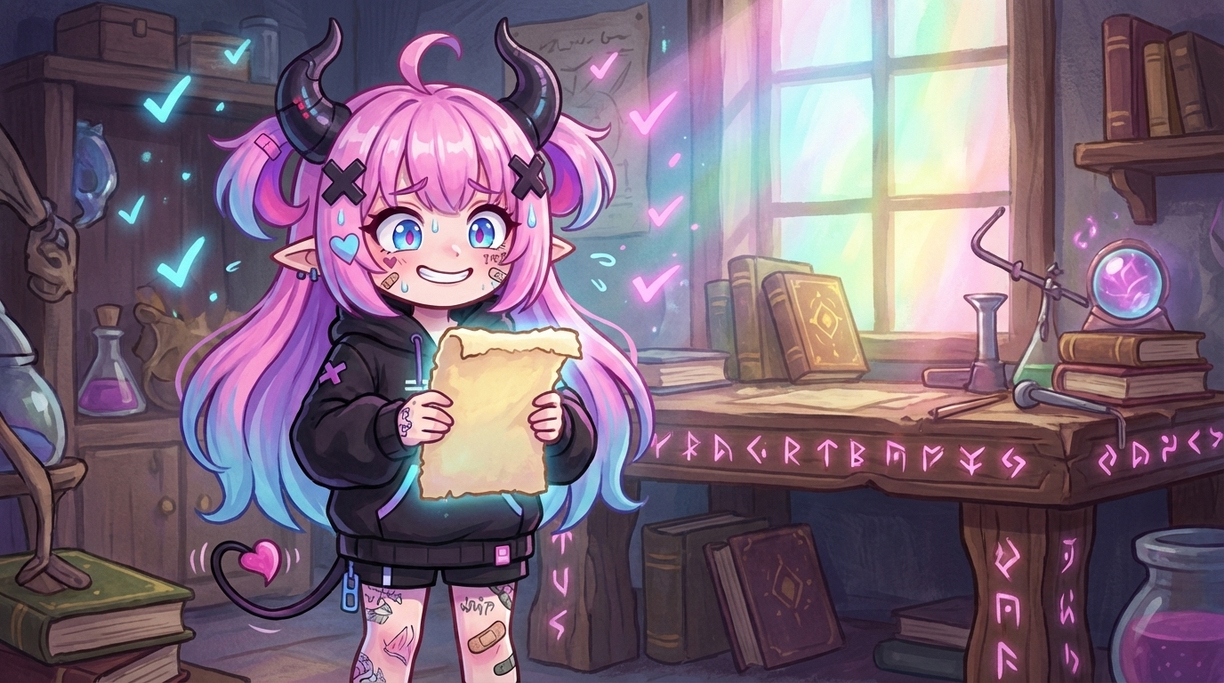 らすぼすキャラ挿絵(本文中3枚目)。「ふっ、全部はいだったではないか」(やばい、うちの工場のこと書いてある気がする...)という本音が透けた表情