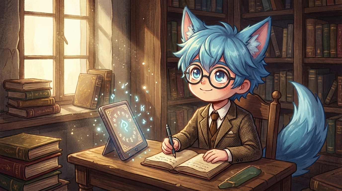 じょしゅキャラクター挿絵(inline)。「へー、87社はまだこれからなんですね…!」という表情。読者と一緒に発見している雰囲気を出す