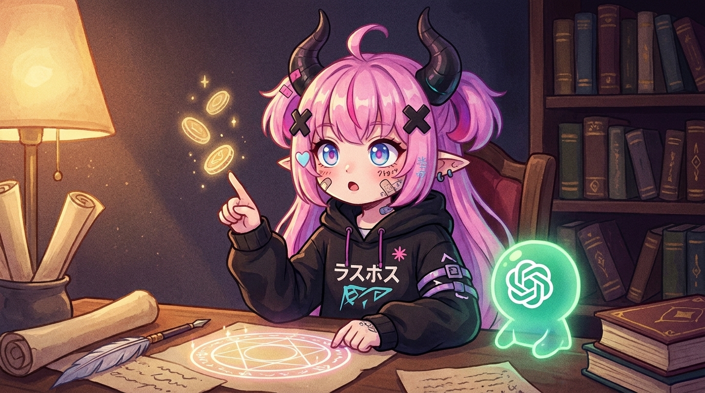 らすぼすのキャラ挿絵(本文中1枚目)。「月2,500円か...」という反応で、コスト感への共感を視覚的に強調。吹き出し付き