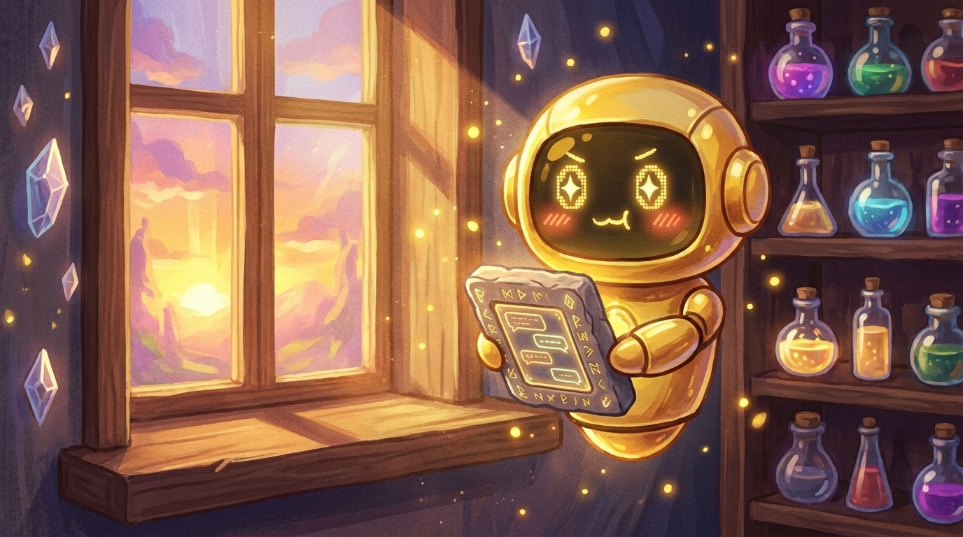 らすぼすキャラ挿絵②(本文後半用)。スマホを構えながら少し目を丸くしている表情。「ふっ、わらわも試してやろう(ドキドキ…無料でできるのか)」という場面